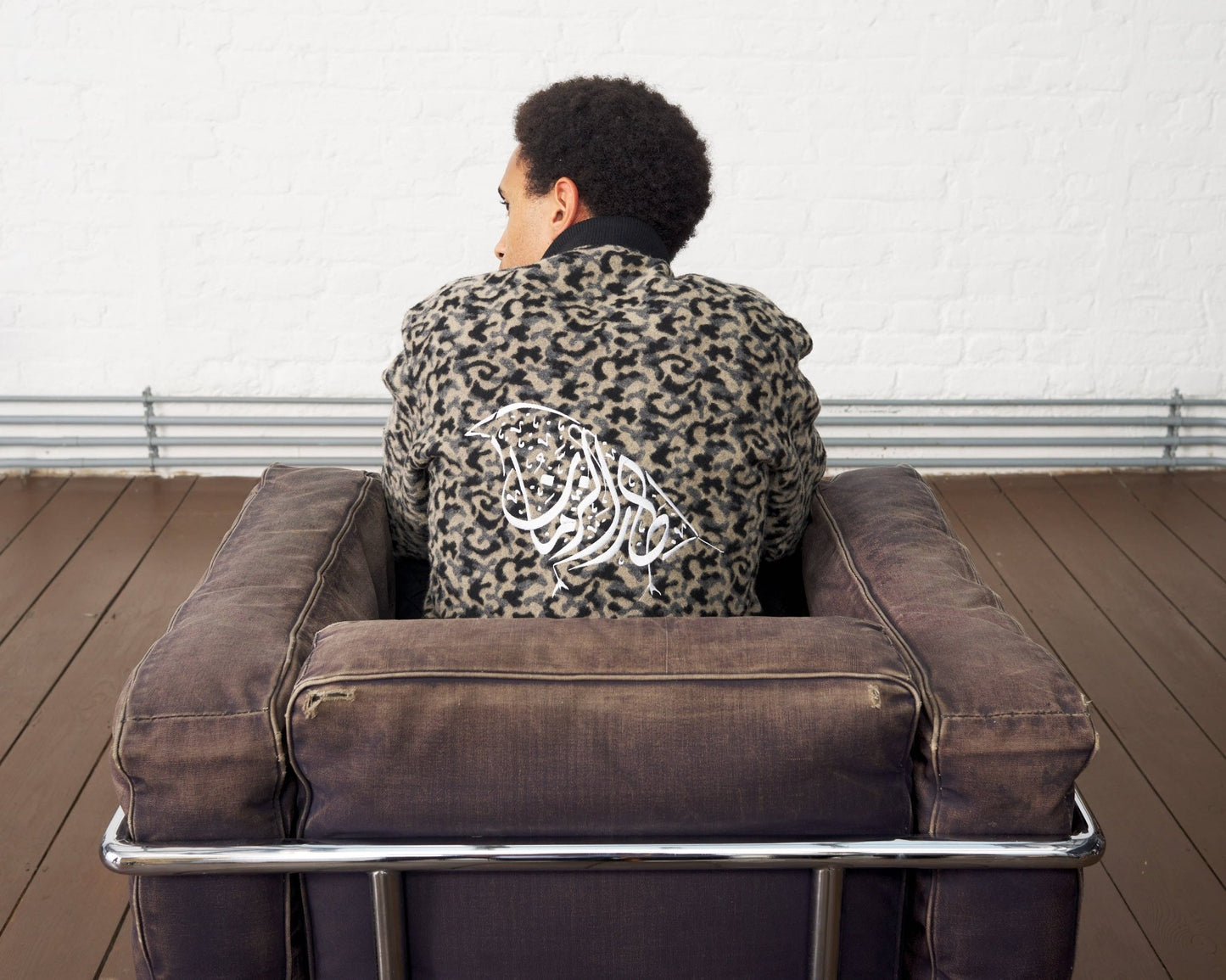 Embroidered Brushed Camo Bomber