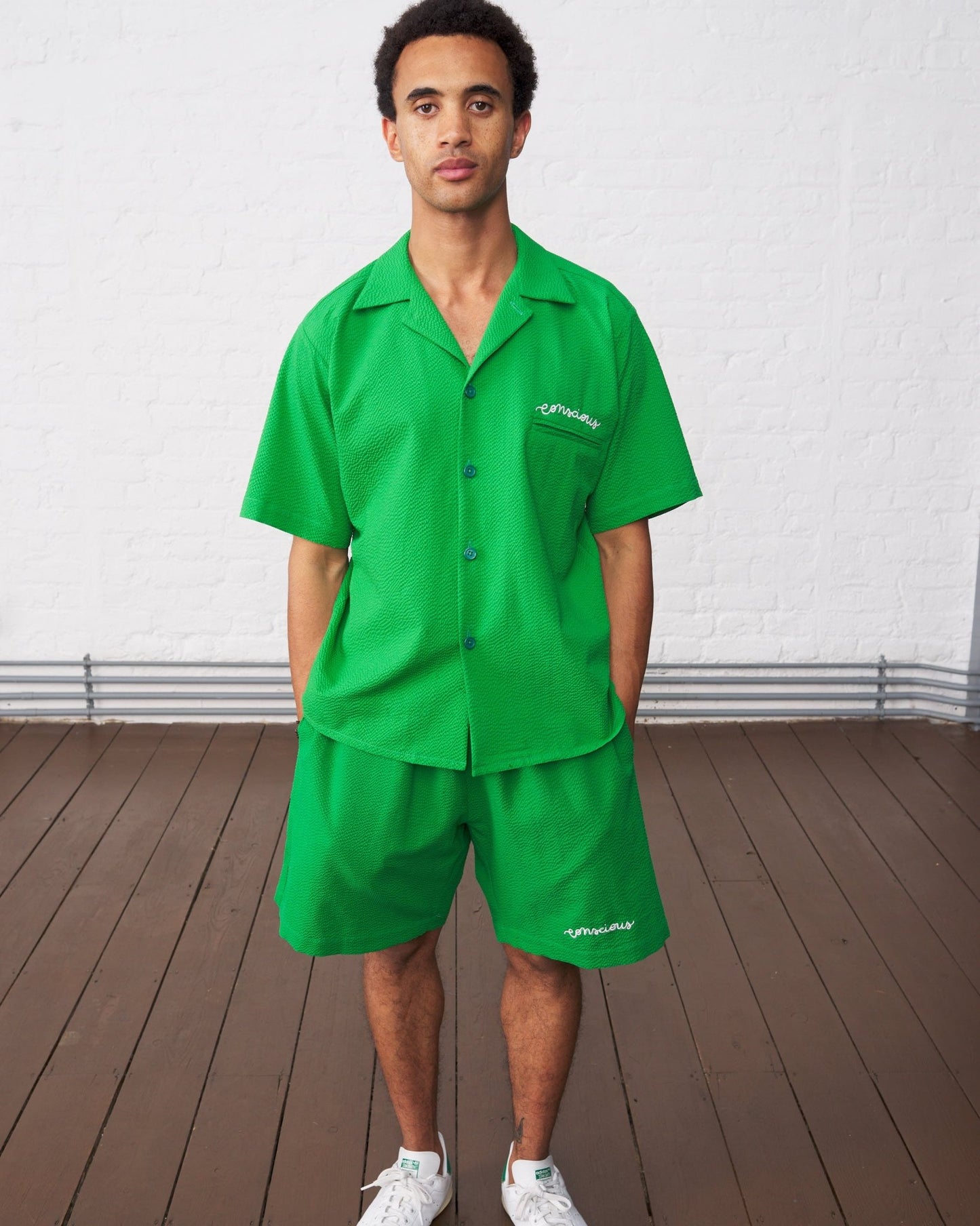 Seersucker Shorts Green