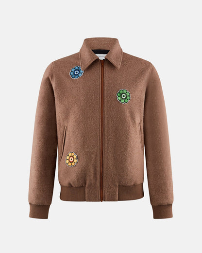 Boiled Wool Embroidered Bomber