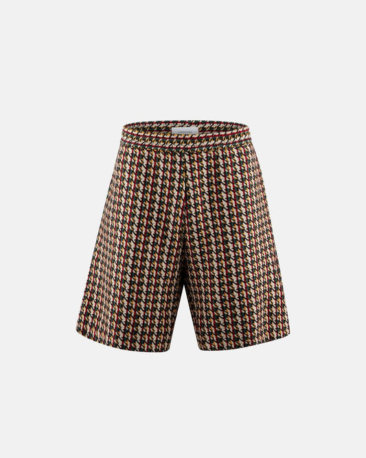 Houndstooth Wool Shorts