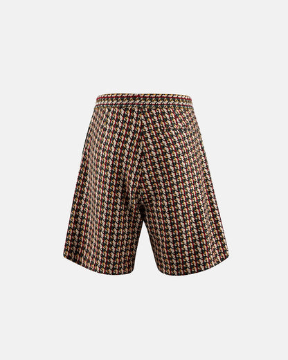 Houndstooth Wool Shorts